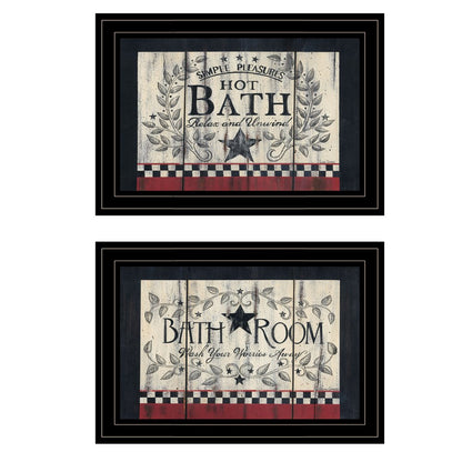 Set Of Two Hot Bath Black Framed Print Bathroom Wall Art HomeRoots