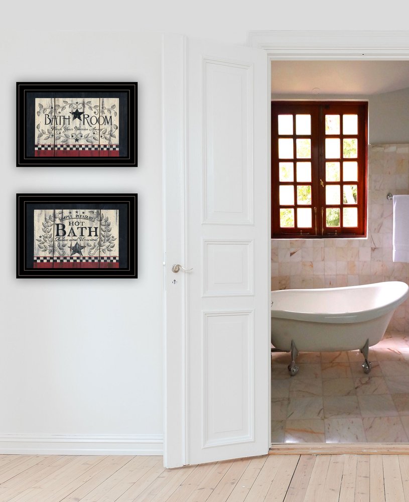 Set Of Two Hot Bath Black Framed Print Bathroom Wall Art HomeRoots