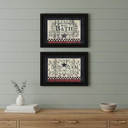 Set Of Two Hot Bath Black Framed Print Bathroom Wall Art HomeRoots