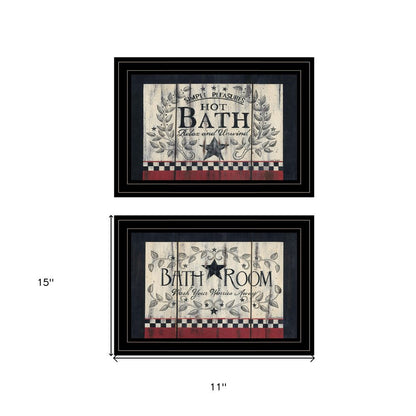 Set Of Two Hot Bath Black Framed Print Bathroom Wall Art HomeRoots