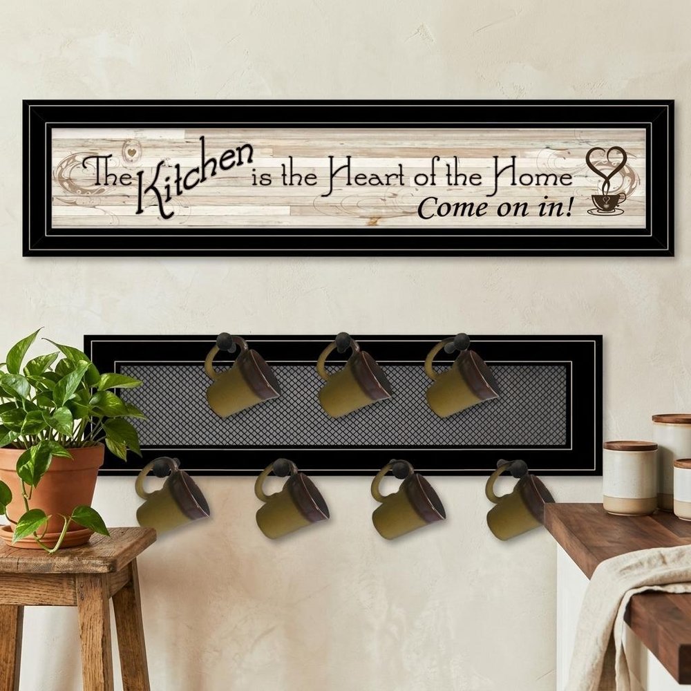 Set Of Two Kitchen Print and Mug Rack Kitchen Wall Art HomeRoots