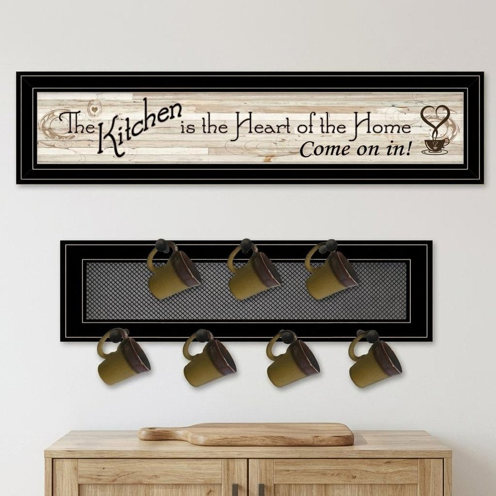 Set Of Two Kitchen Print and Mug Rack Kitchen Wall Art HomeRoots