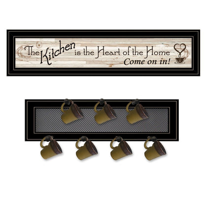 Set Of Two Kitchen Print and Mug Rack Kitchen Wall Art HomeRoots