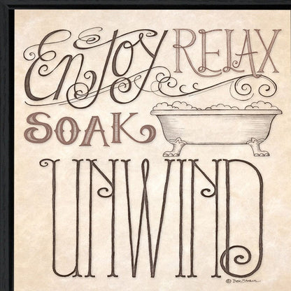 Set Of Two Soak and Unwind 1 Black Framed Print Bathroom Wall Art HomeRoots