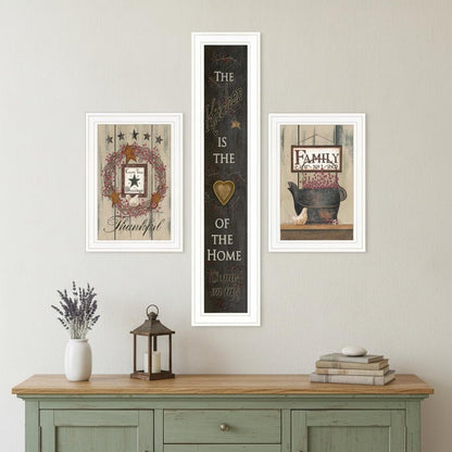 Set Of Three The Primitive Kitchen White Framed Print Kitchen Wall Art HomeRoots