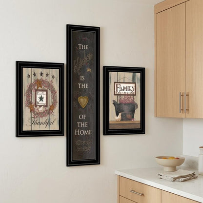 Set Of Three The Primitive Kitchen Black Framed Print Kitchen Wall Art HomeRoots