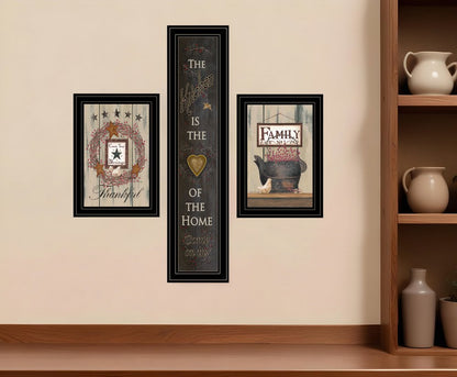 Set Of Three The Primitive Kitchen Black Framed Print Kitchen Wall Art HomeRoots