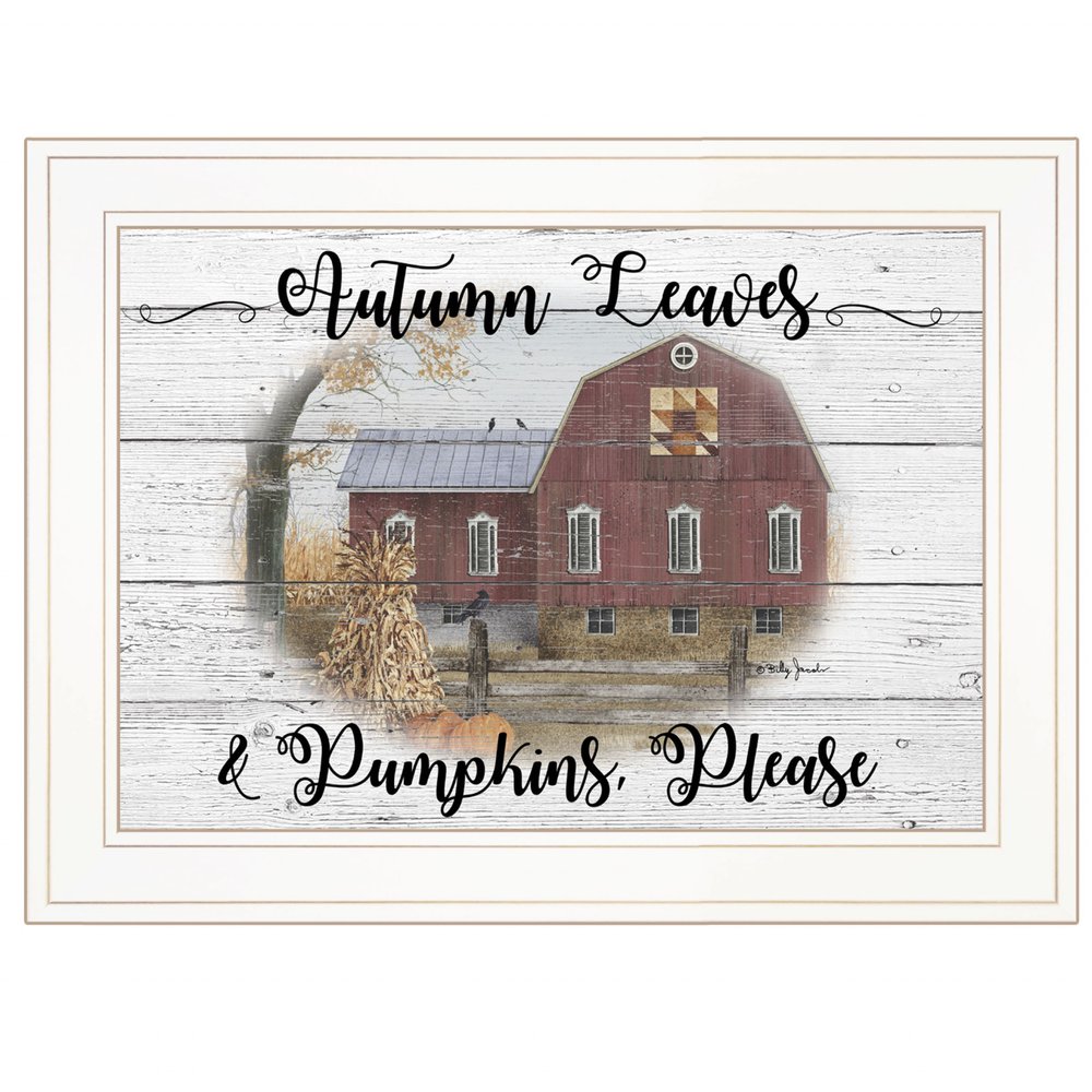 Autumn Leaves 2 White Framed Print Wall Art HomeRoots
