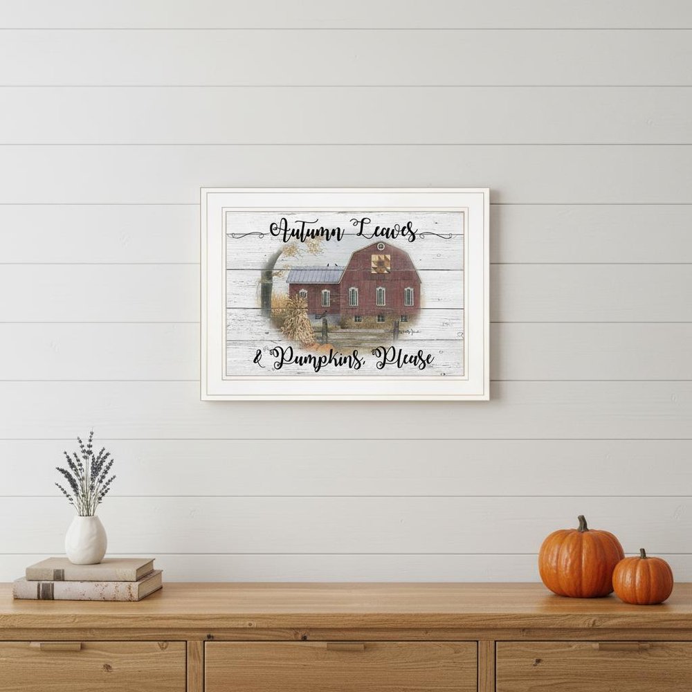 Autumn Leaves 2 White Framed Print Wall Art HomeRoots