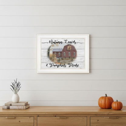 Autumn Leaves 2 White Framed Print Wall Art HomeRoots