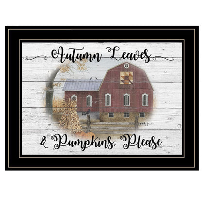 Autumn Leaves 3 Black Framed Print Wall Art HomeRoots