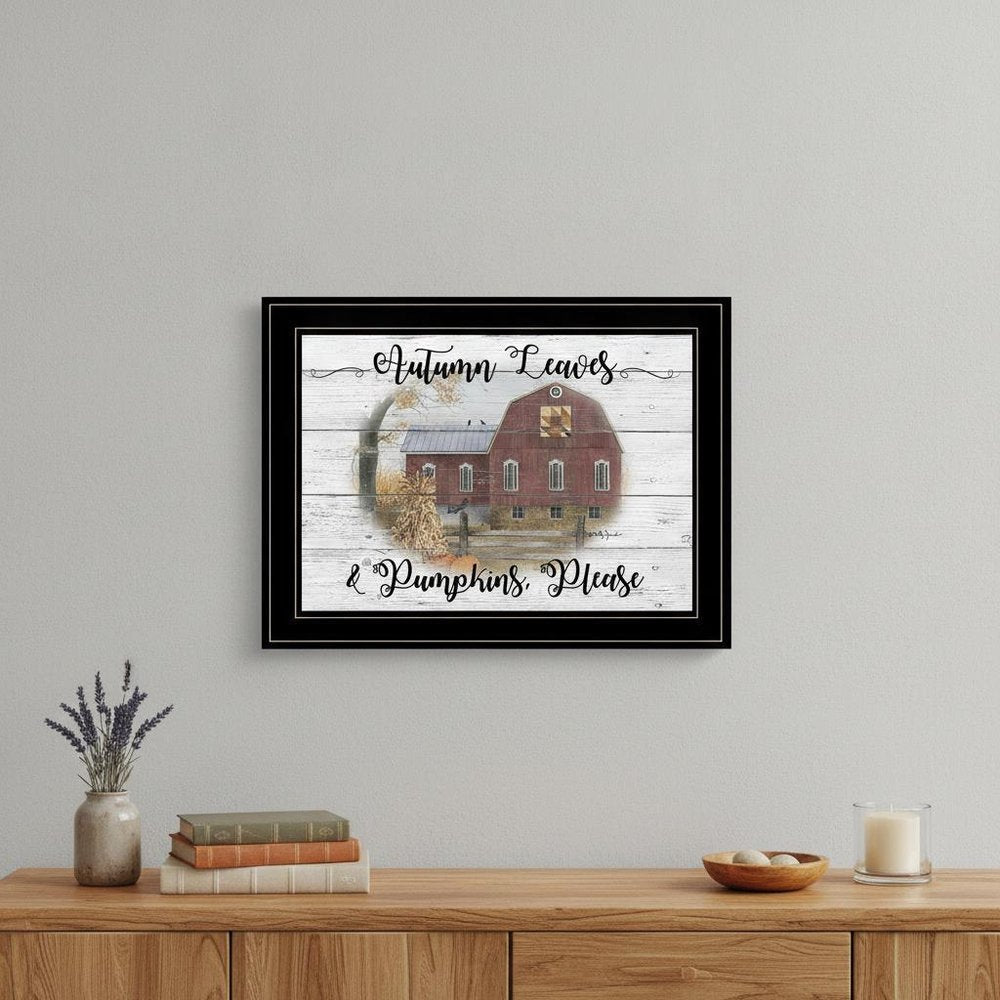 Autumn Leaves 3 Black Framed Print Wall Art HomeRoots