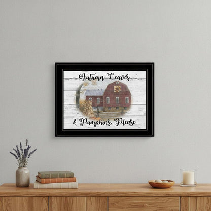 Autumn Leaves 3 Black Framed Print Wall Art HomeRoots