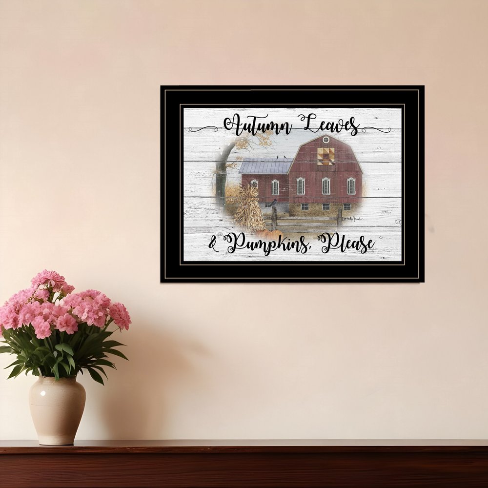 Autumn Leaves 3 Black Framed Print Wall Art HomeRoots