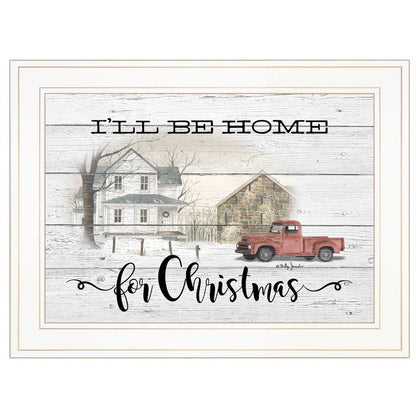 Ill be home for Christmas 2 White Framed Print Wall Art HomeRoots