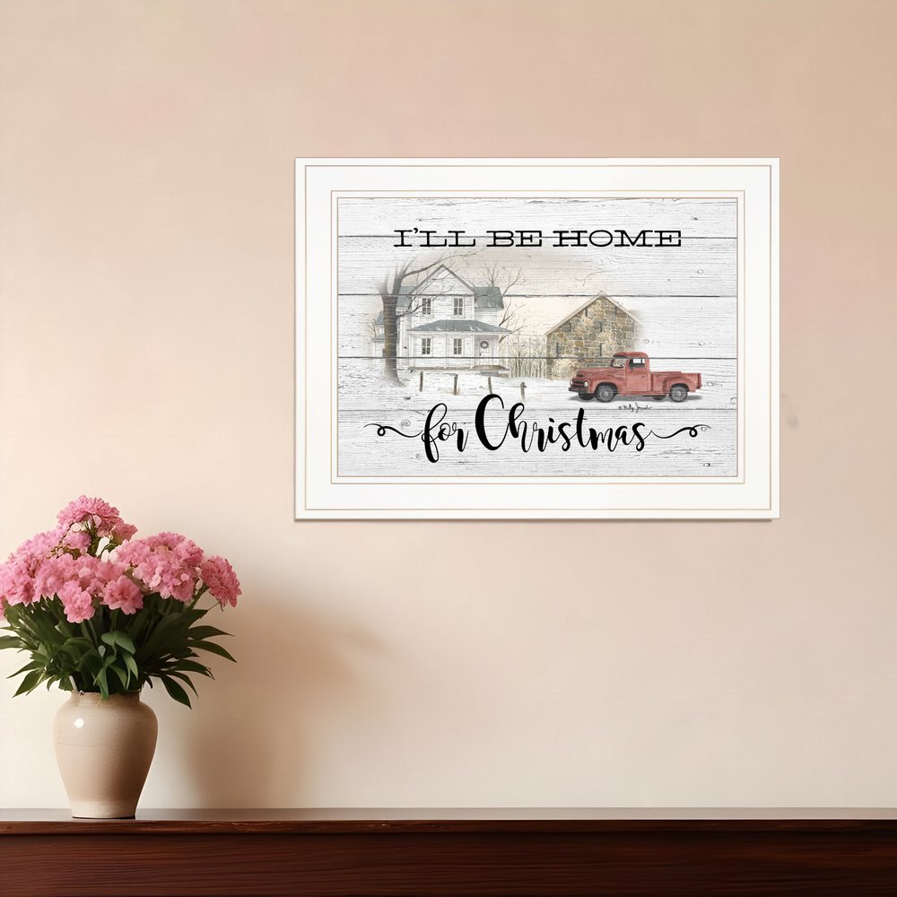 Ill be home for Christmas 2 White Framed Print Wall Art HomeRoots