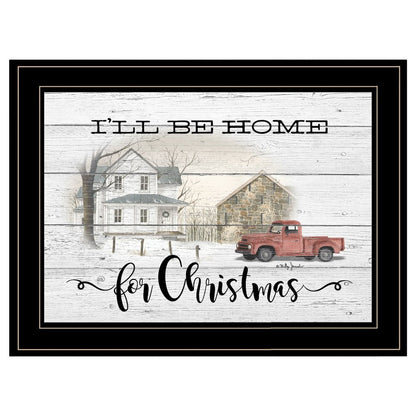 Home for Christmas Black Framed Print Wall Art HomeRoots