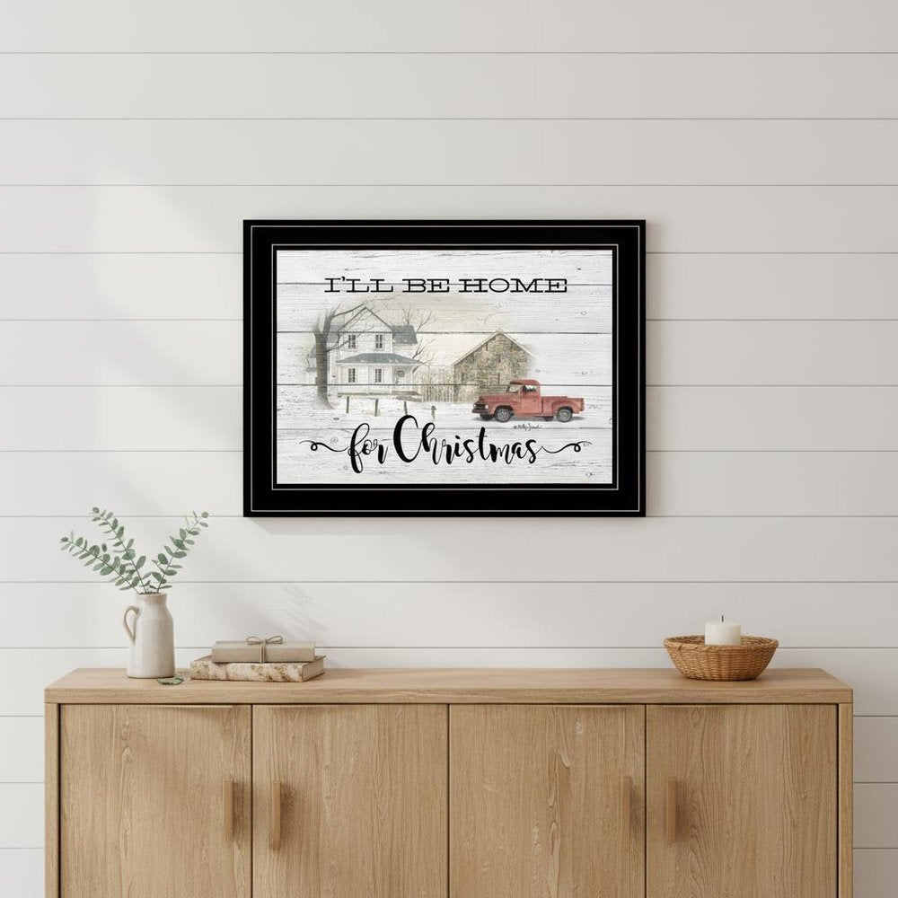 Home for Christmas Black Framed Print Wall Art HomeRoots