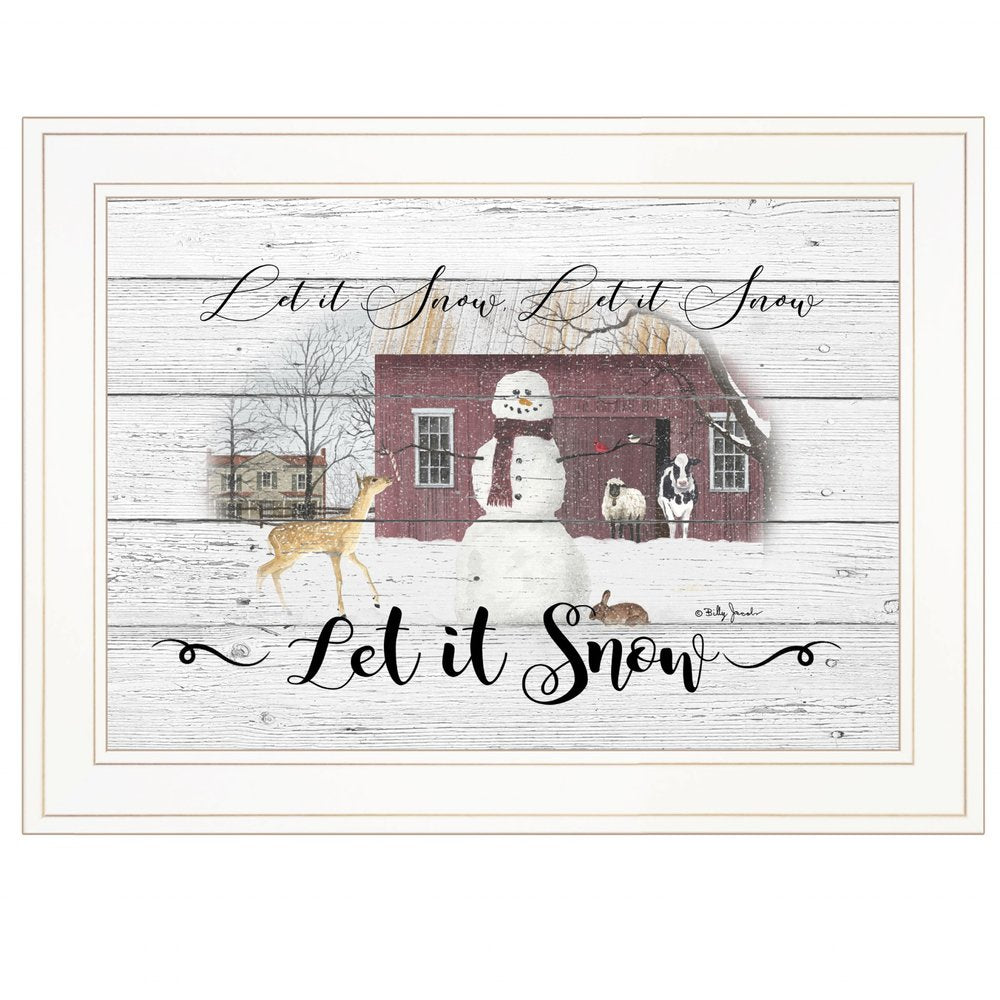 Let It Snow 2 White Framed Print Wall Art HomeRoots