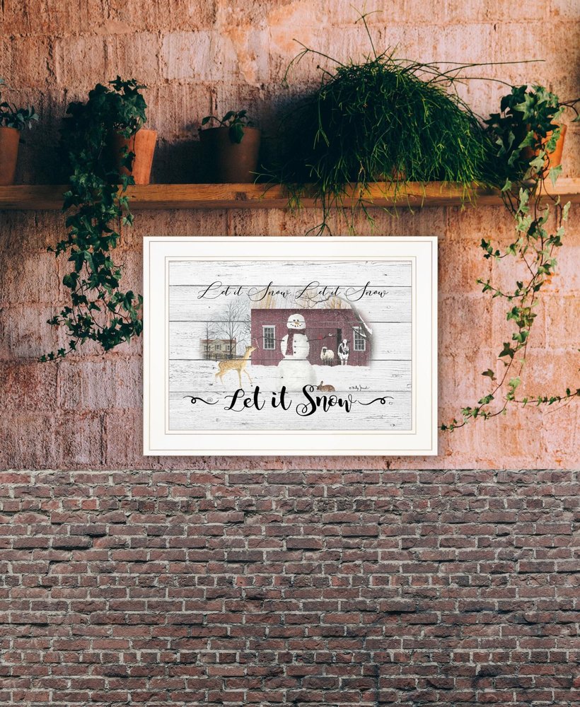 Let It Snow 2 White Framed Print Wall Art HomeRoots