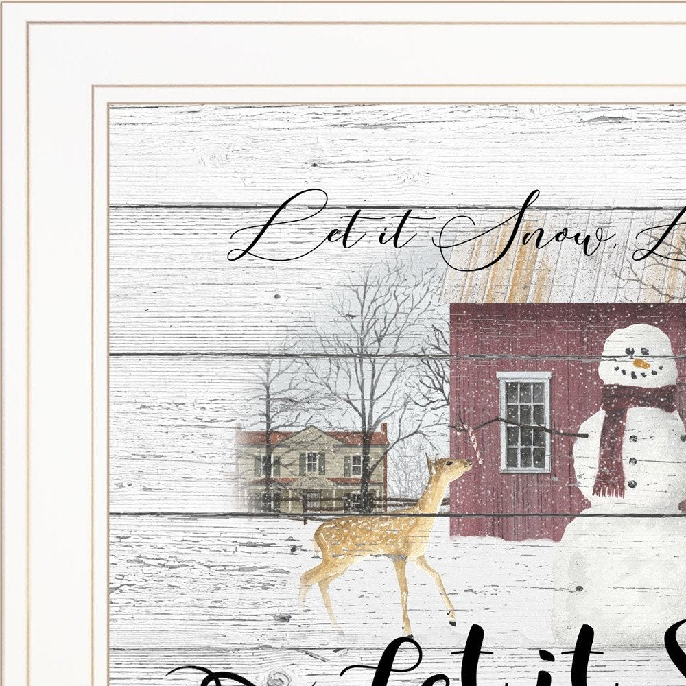 Let It Snow 2 White Framed Print Wall Art HomeRoots