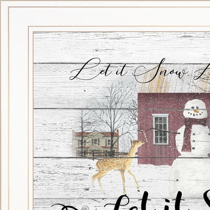 Let It Snow 2 White Framed Print Wall Art HomeRoots