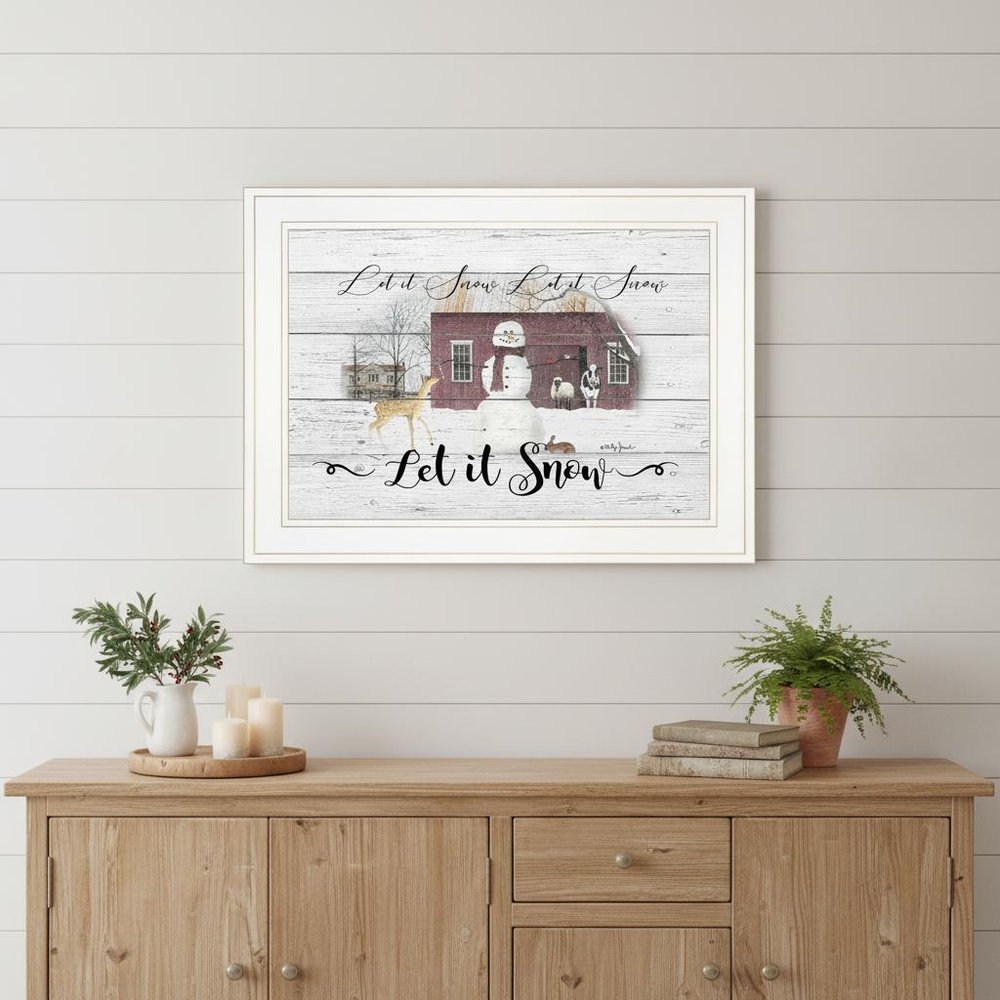 Let It Snow 2 White Framed Print Wall Art HomeRoots