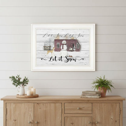 Let It Snow 2 White Framed Print Wall Art HomeRoots