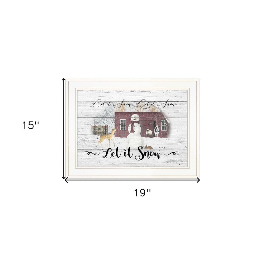 Let It Snow 2 White Framed Print Wall Art HomeRoots