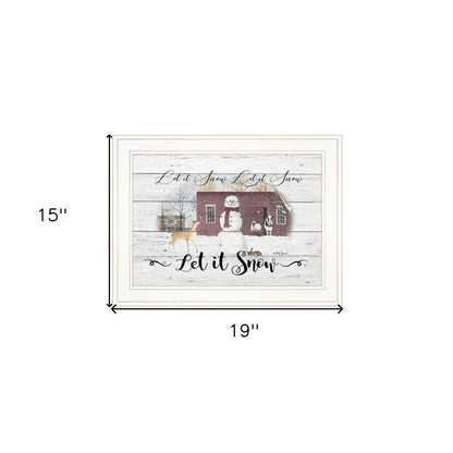 Let It Snow 2 White Framed Print Wall Art HomeRoots