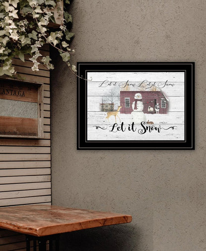 Let It Snow 3 Black Framed Print Wall Art HomeRoots
