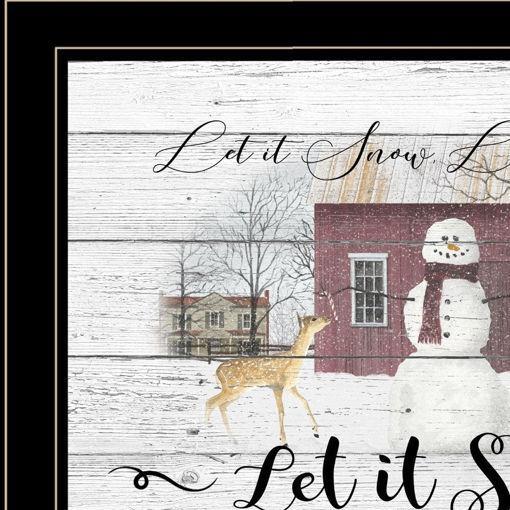 Let It Snow 3 Black Framed Print Wall Art HomeRoots