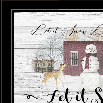 Let It Snow 3 Black Framed Print Wall Art HomeRoots