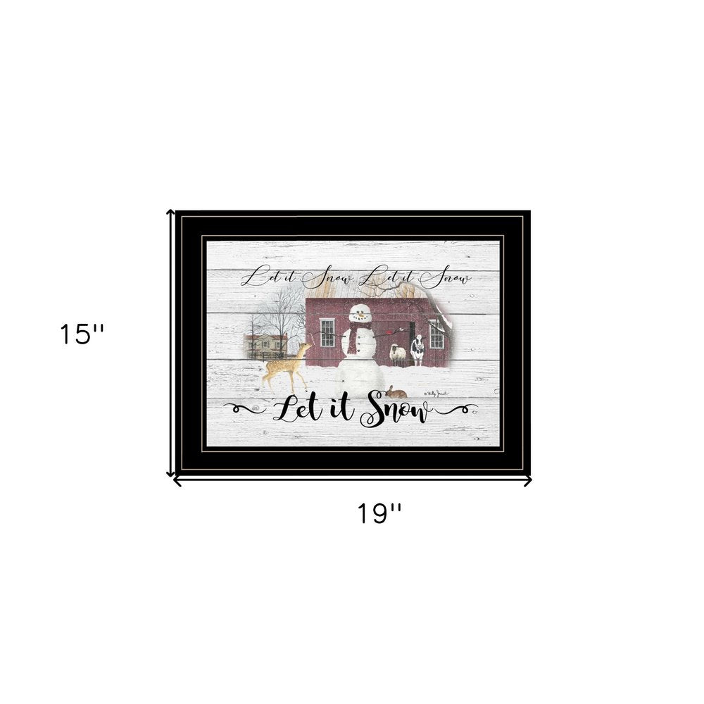 Let It Snow 3 Black Framed Print Wall Art HomeRoots