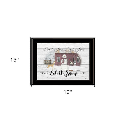 Let It Snow 3 Black Framed Print Wall Art HomeRoots