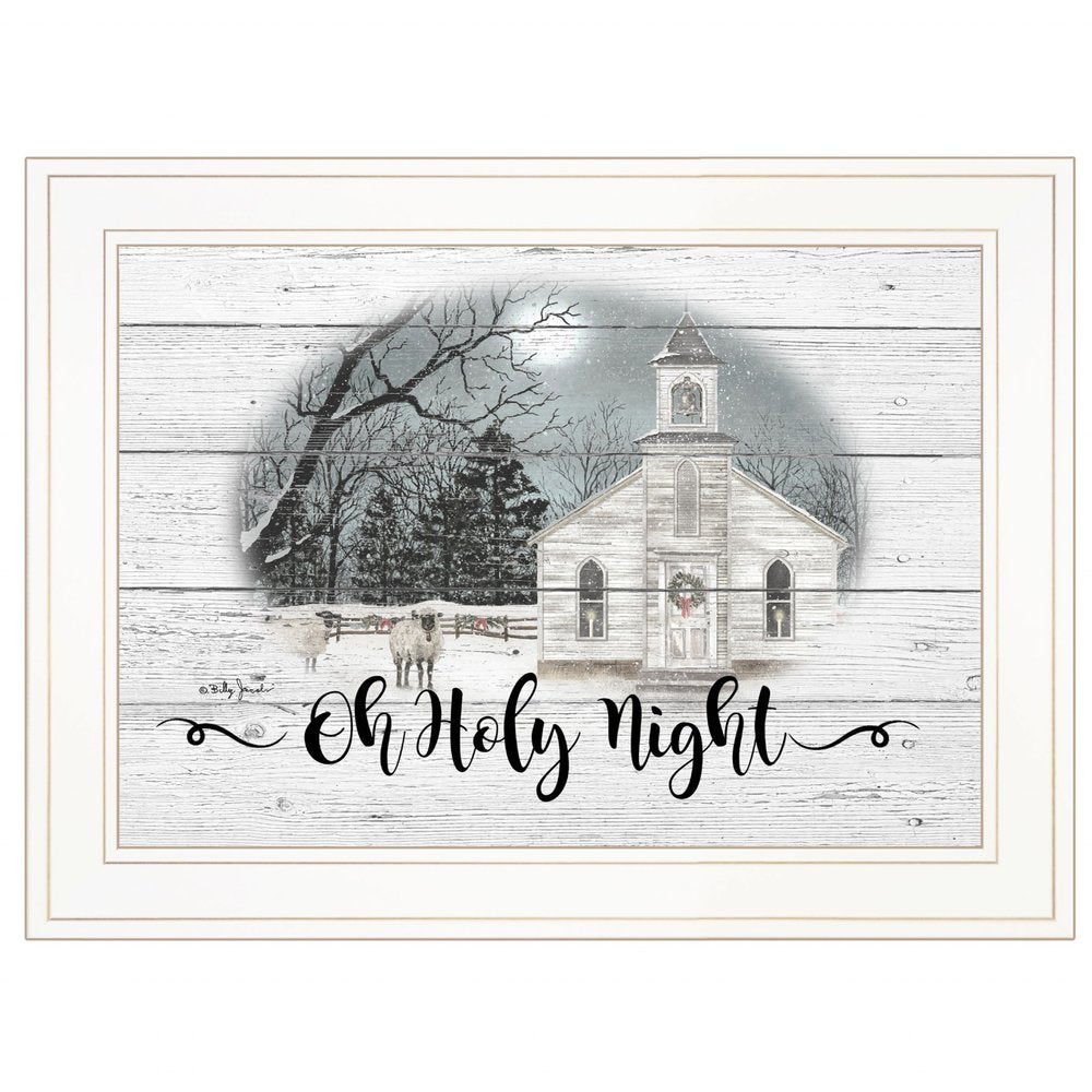OH HOLY Night 2 White Framed Print Wall Art HomeRoots