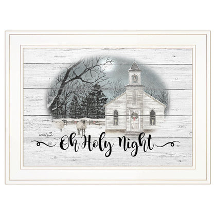 OH HOLY Night 2 White Framed Print Wall Art HomeRoots