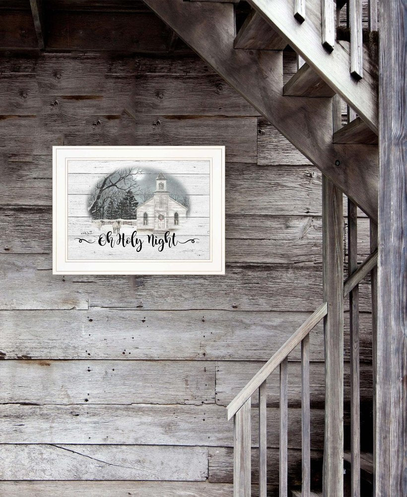 OH HOLY Night 2 White Framed Print Wall Art HomeRoots