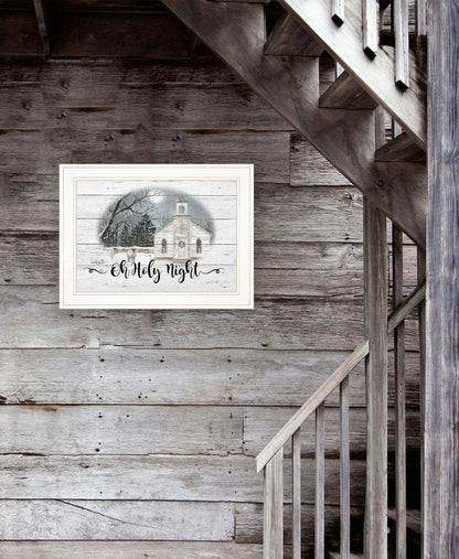 OH HOLY Night 2 White Framed Print Wall Art HomeRoots