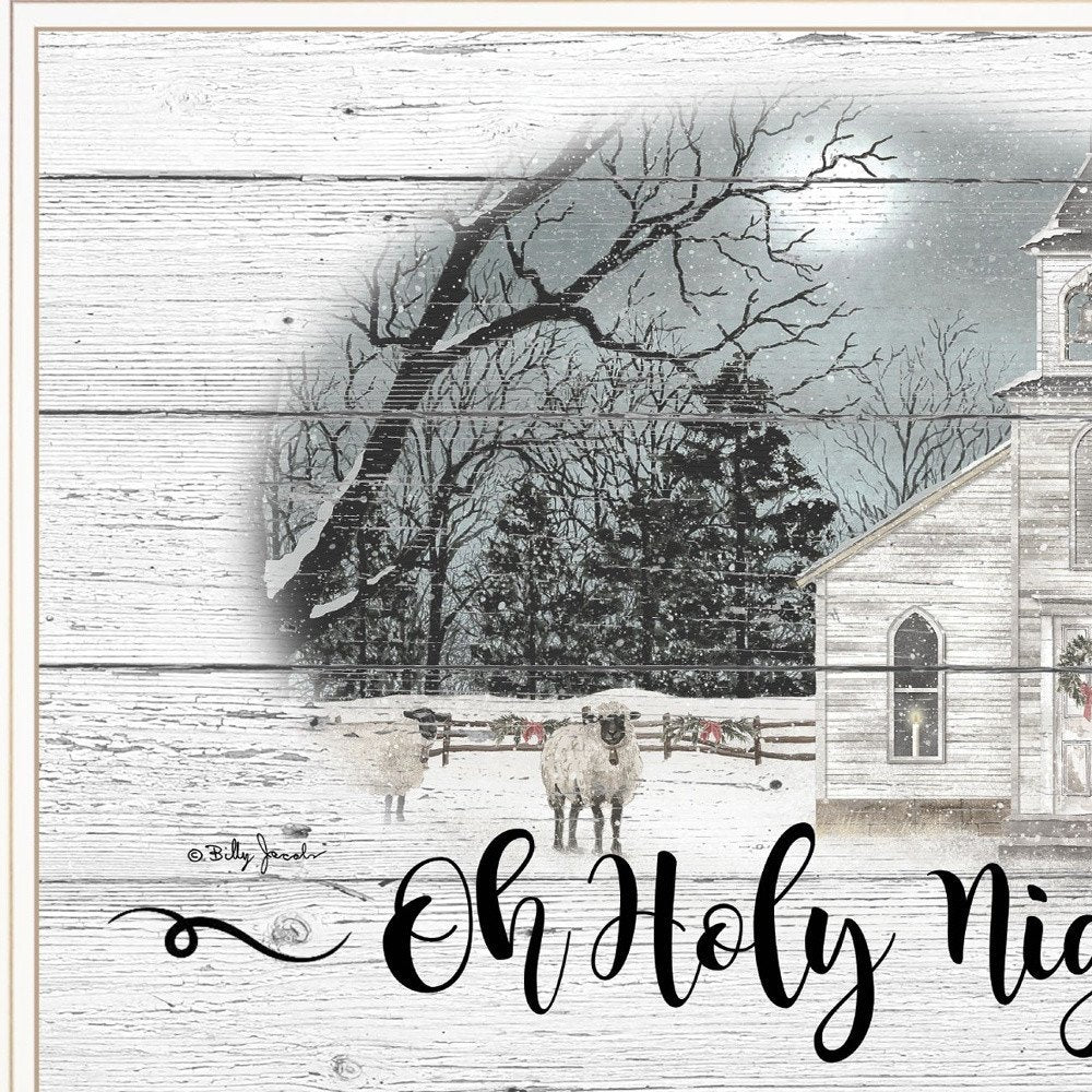 OH HOLY Night 2 White Framed Print Wall Art HomeRoots