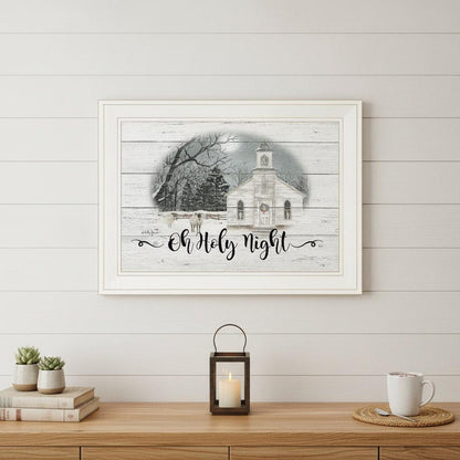 OH HOLY Night 2 White Framed Print Wall Art HomeRoots