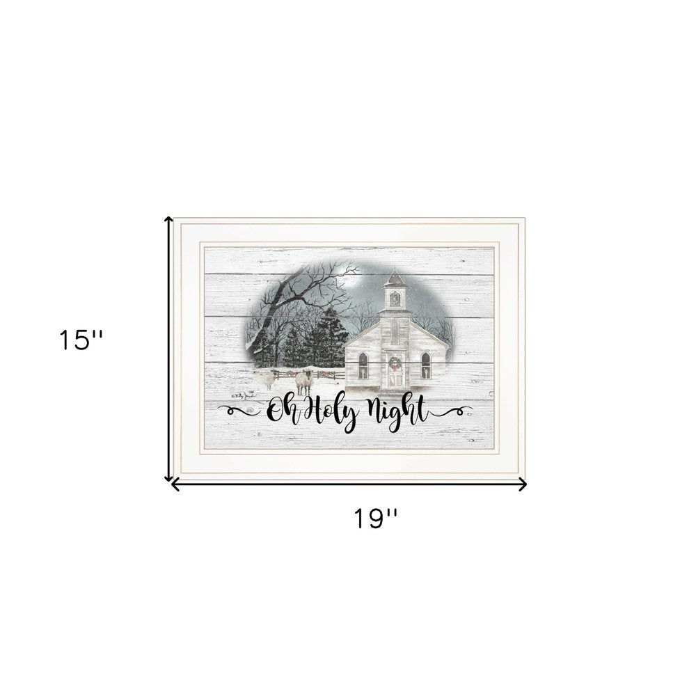 OH HOLY Night 2 White Framed Print Wall Art HomeRoots
