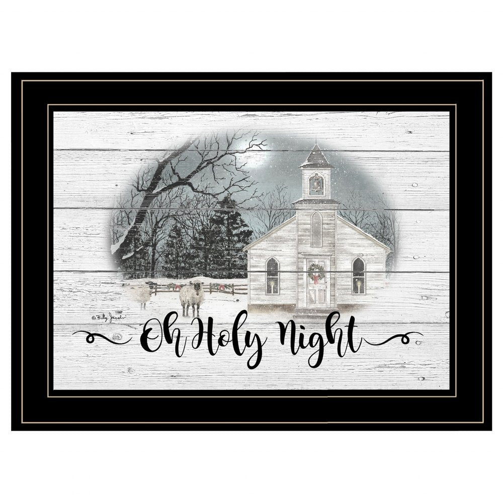 OH HOLY Night 3 Black Framed Print Wall Art HomeRoots