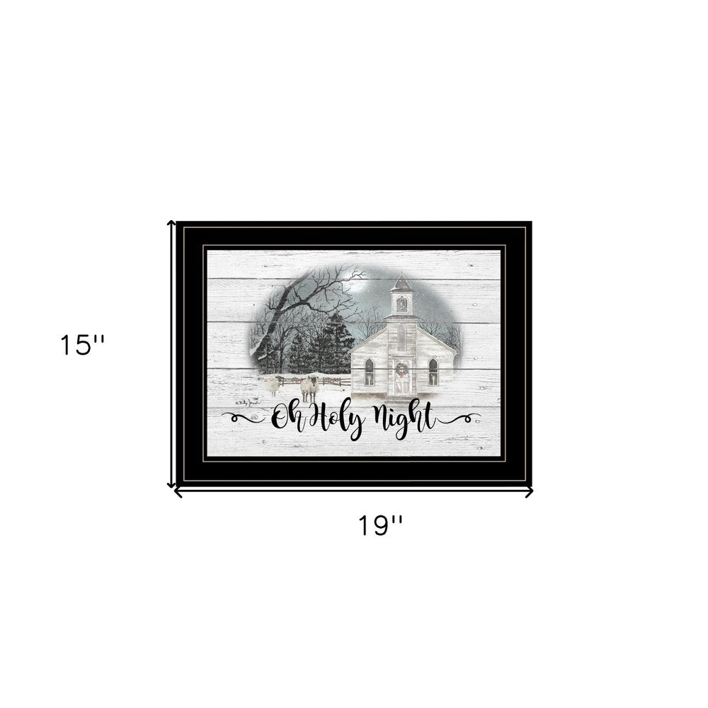 OH HOLY Night 3 Black Framed Print Wall Art HomeRoots