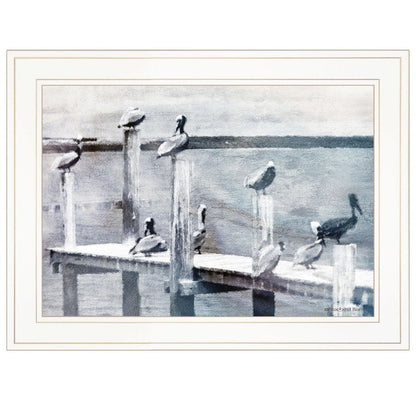 Birds on a Pier 2 White Framed Print Kitchen Wall Art HomeRoots