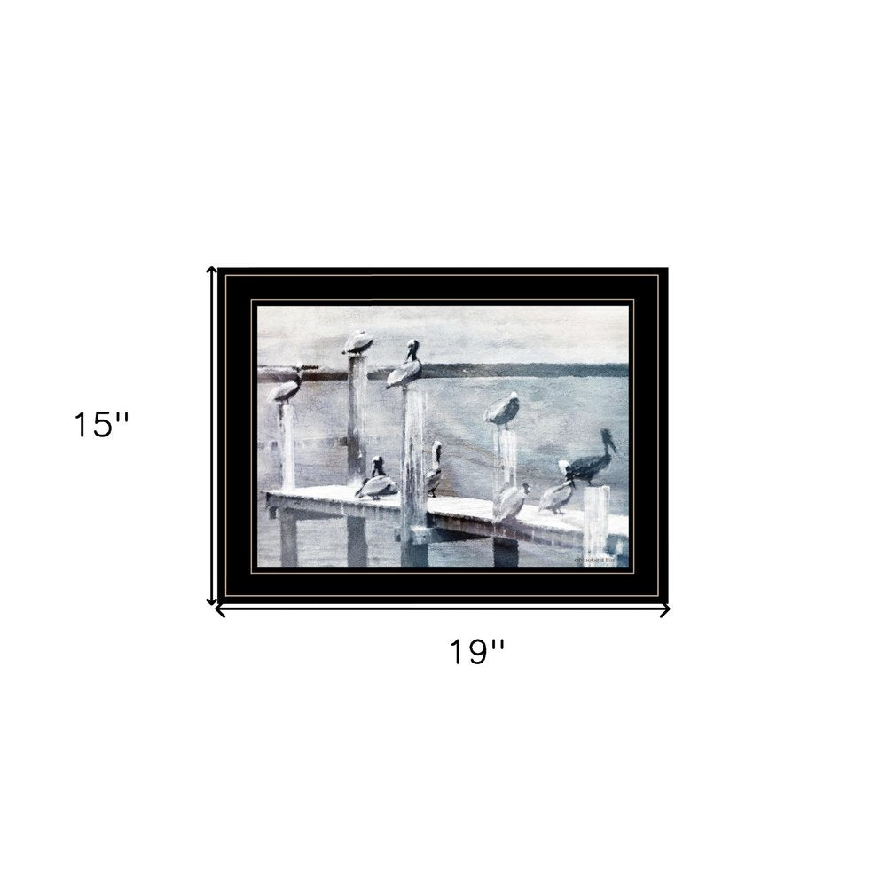 Birds on a Pier 3 Black Framed Print Kitchen Wall Art HomeRoots