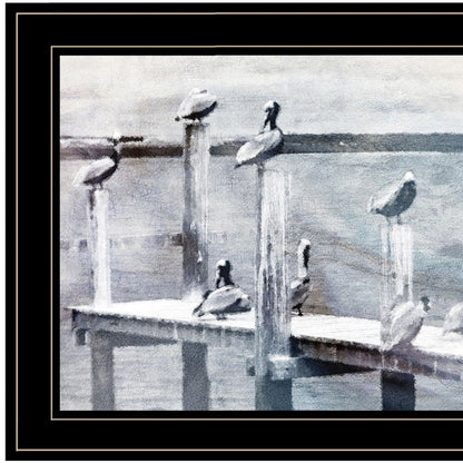 Birds on a Pier 3 Black Framed Print Kitchen Wall Art HomeRoots