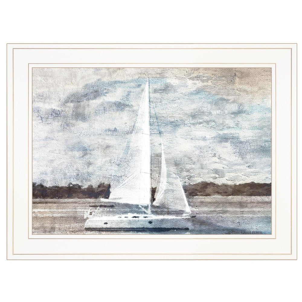 Sailboat on Water White Framed Print Wall Art HomeRoots