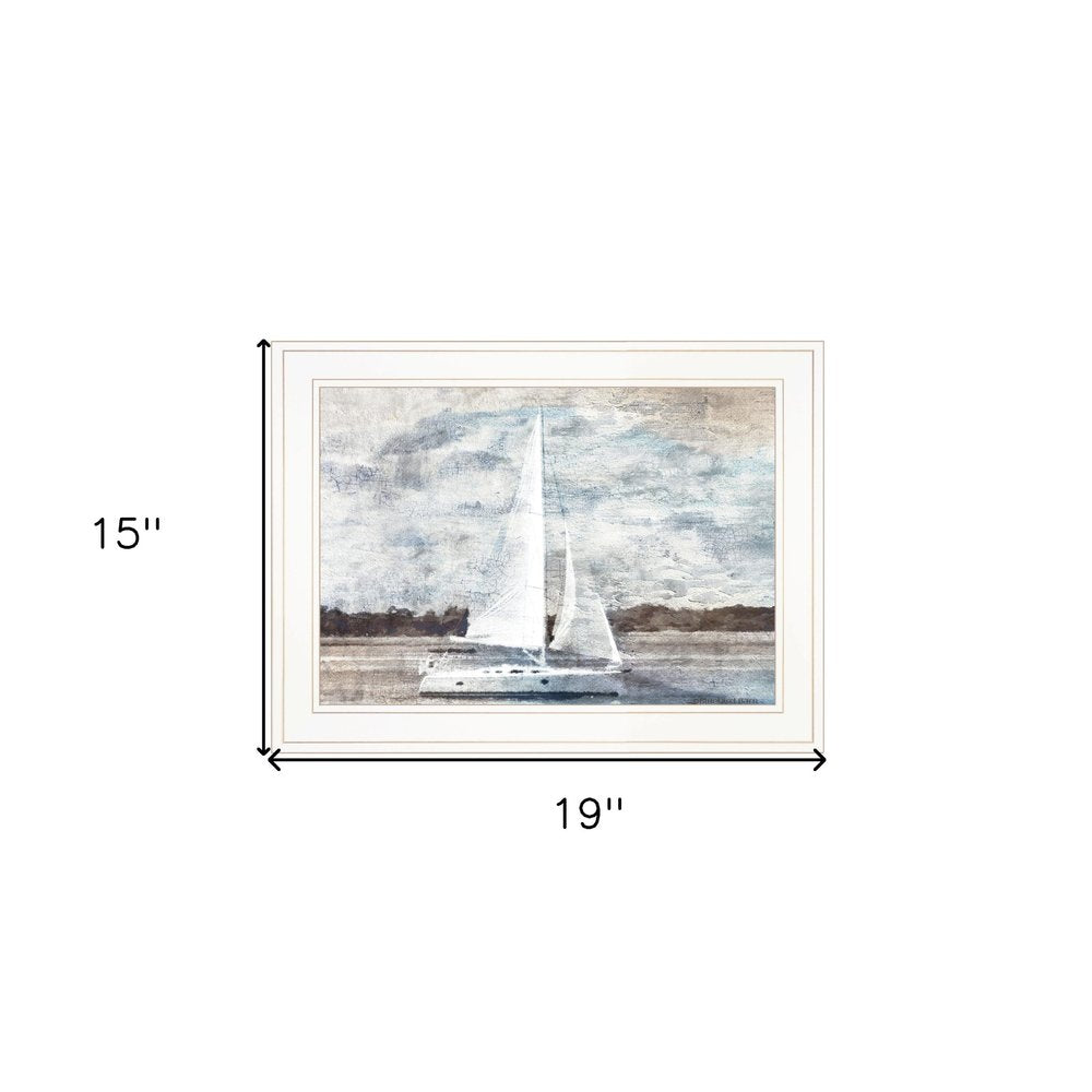 Sailboat on Water White Framed Print Wall Art HomeRoots