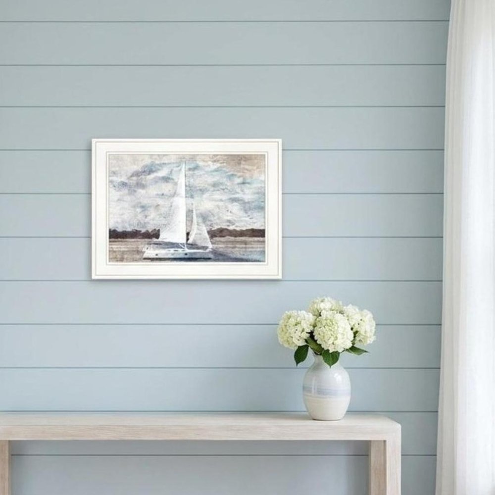 Sailboat on Water White Framed Print Wall Art HomeRoots